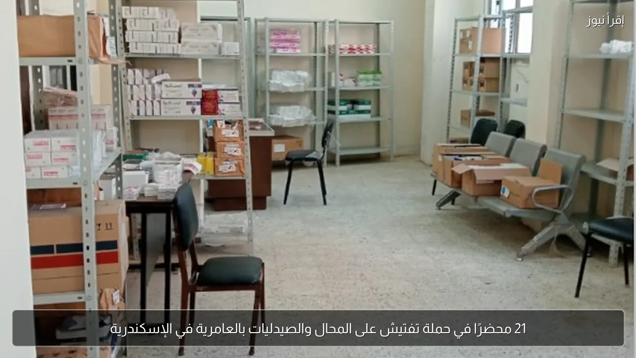 21 محضرًا في حملة تفتيش على المحال والصيدليات بالعامرية في الإسكندرية