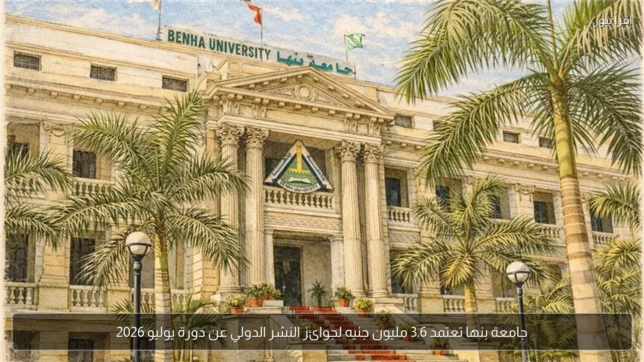 جامعة بنها تعتمد 3.6 مليون جنيه لجوائز النشر الدولي عن دورة يوليو 2026