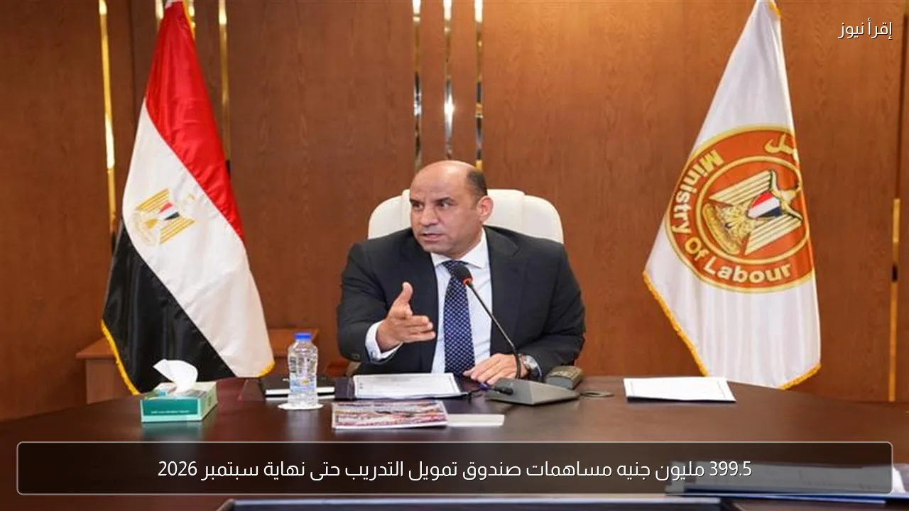 399.5 مليون جنيه مساهمات صندوق تمويل التدريب حتى نهاية سبتمبر 2026
