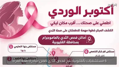 6 مستشفيات بالقليوبية تتيح فحص الثدي ضمن مبادرة صحة المرأة