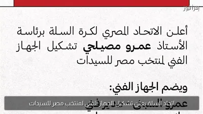 اتحاد السلة يعلن تشكيل الجهاز الفني لمنتخب مصر للسيدات