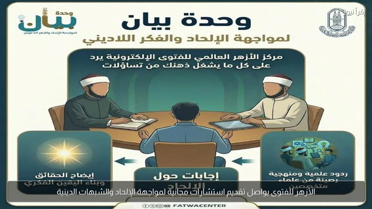 الأزهر للفتوى يواصل تقديم استشارات مجانية لمواجهة الإلحاد والشبهات الدينية