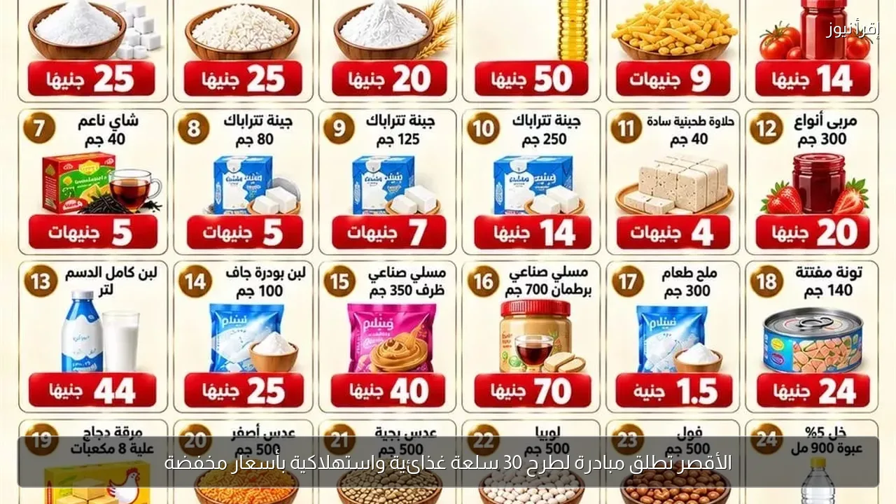 الأقصر تطلق مبادرة لطرح 30 سلعة غذائية واستهلاكية بأسعار مخفضة