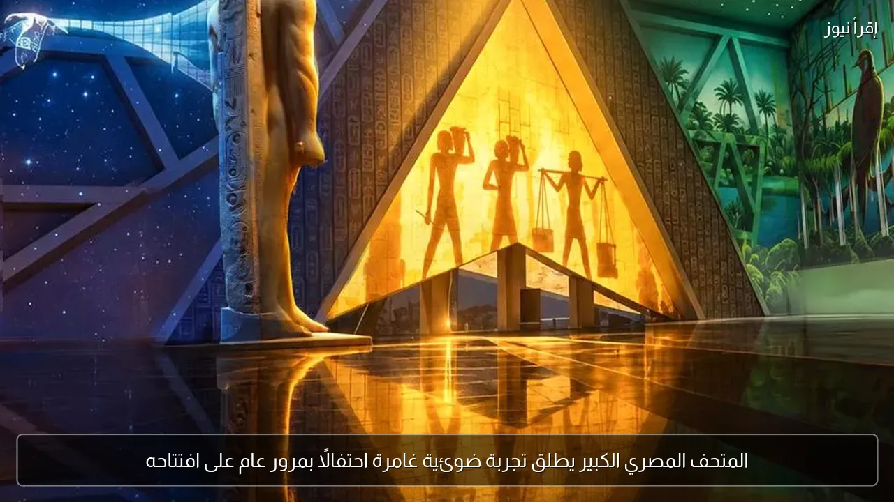 المتحف المصري الكبير يطلق تجربة ضوئية غامرة احتفالًا بمرور عام على افتتاحه