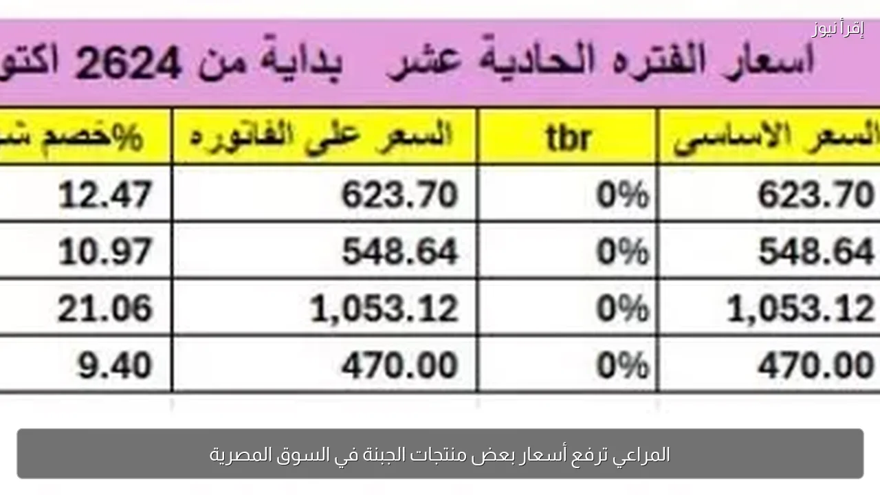 المراعي ترفع أسعار بعض منتجات الجبنة في السوق المصرية