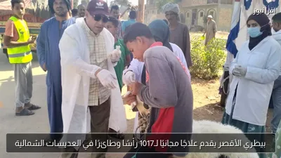 بيطري الأقصر يقدم علاجًا مجانيًا لـ1017 رأسًا وطائرًا في العديسات الشمالية
