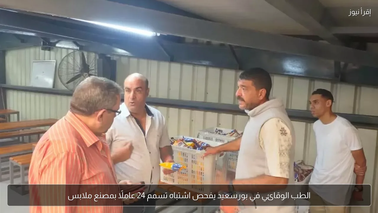 الطب الوقائي في بورسعيد يفحص اشتباه تسمم 24 عاملًا بمصنع ملابس