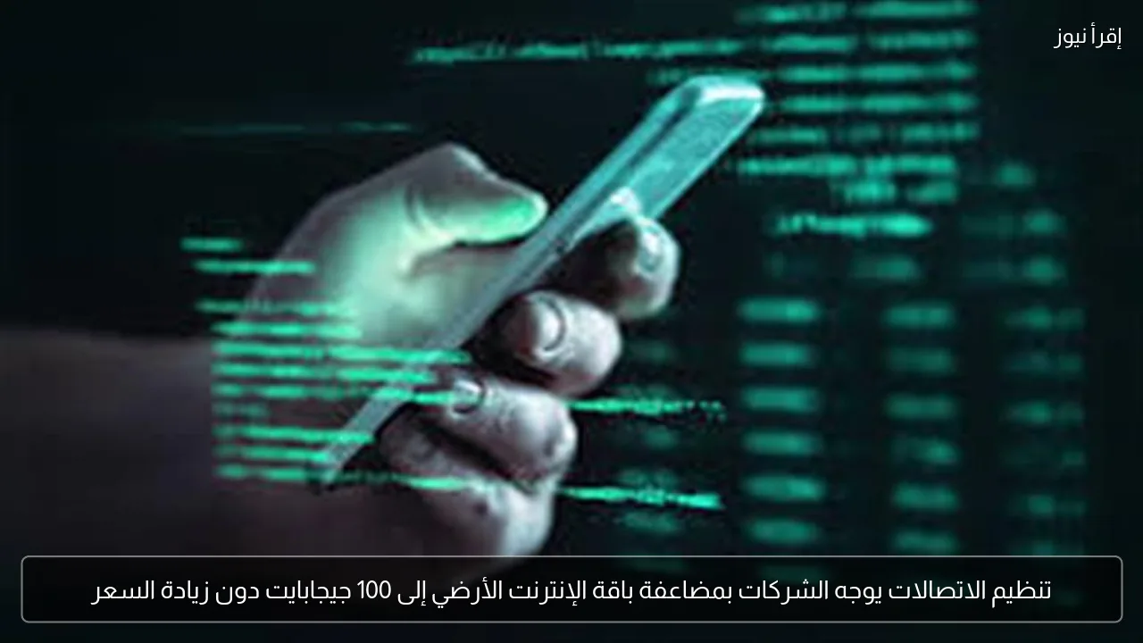 تنظيم الاتصالات يوجه الشركات بمضاعفة باقة الإنترنت الأرضي إلى 100 جيجابايت دون زيادة السعر
