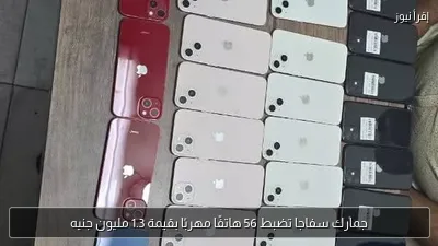 جمارك سفاجا تضبط 56 هاتفًا مهربًا بقيمة 1.3 مليون جنيه