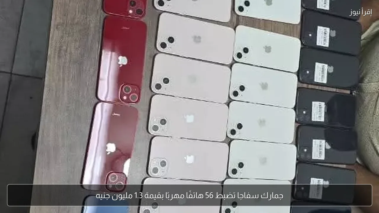جمارك سفاجا تضبط 56 هاتفًا مهربًا بقيمة 1.3 مليون جنيه