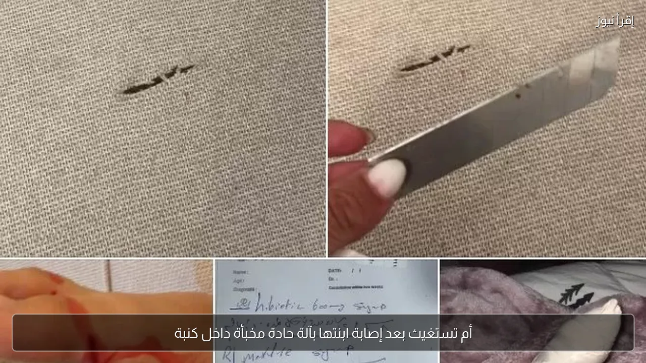 أم تستغيث بعد إصابة ابنتها بآلة حادة مخبأة داخل كنبة