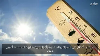 الأرصاد: أمطار على السواحل الشمالية وأجواء خريفية اليوم السبت 17 أكتوبر 2026