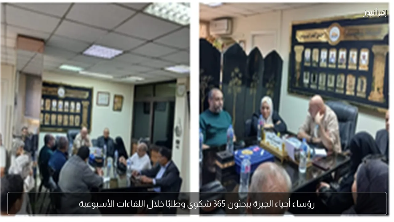رؤساء أحياء الجيزة يبحثون 365 شكوى وطلبًا خلال اللقاءات الأسبوعية