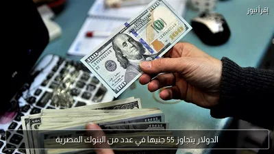 الدولار يتجاوز 55 جنيها في عدد من البنوك المصرية