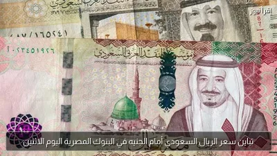 تباين سعر الريال السعودي أمام الجنيه في البنوك المصرية اليوم الاثنين