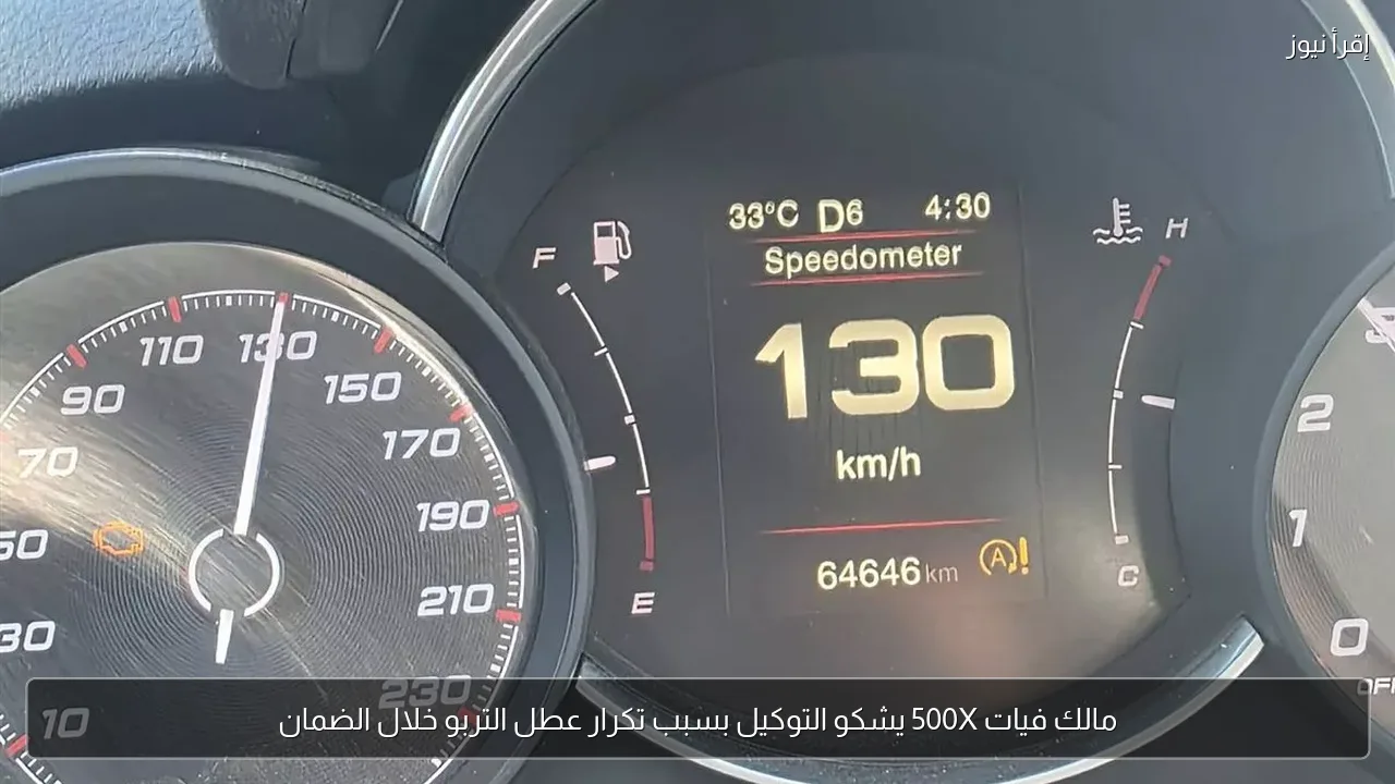 مالك فيات 500X يشكو التوكيل بسبب تكرار عطل التربو خلال الضمان