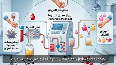 صحة القاهرة تواصل تقديم فصل البلازما العلاجية في 3 مستشفيات