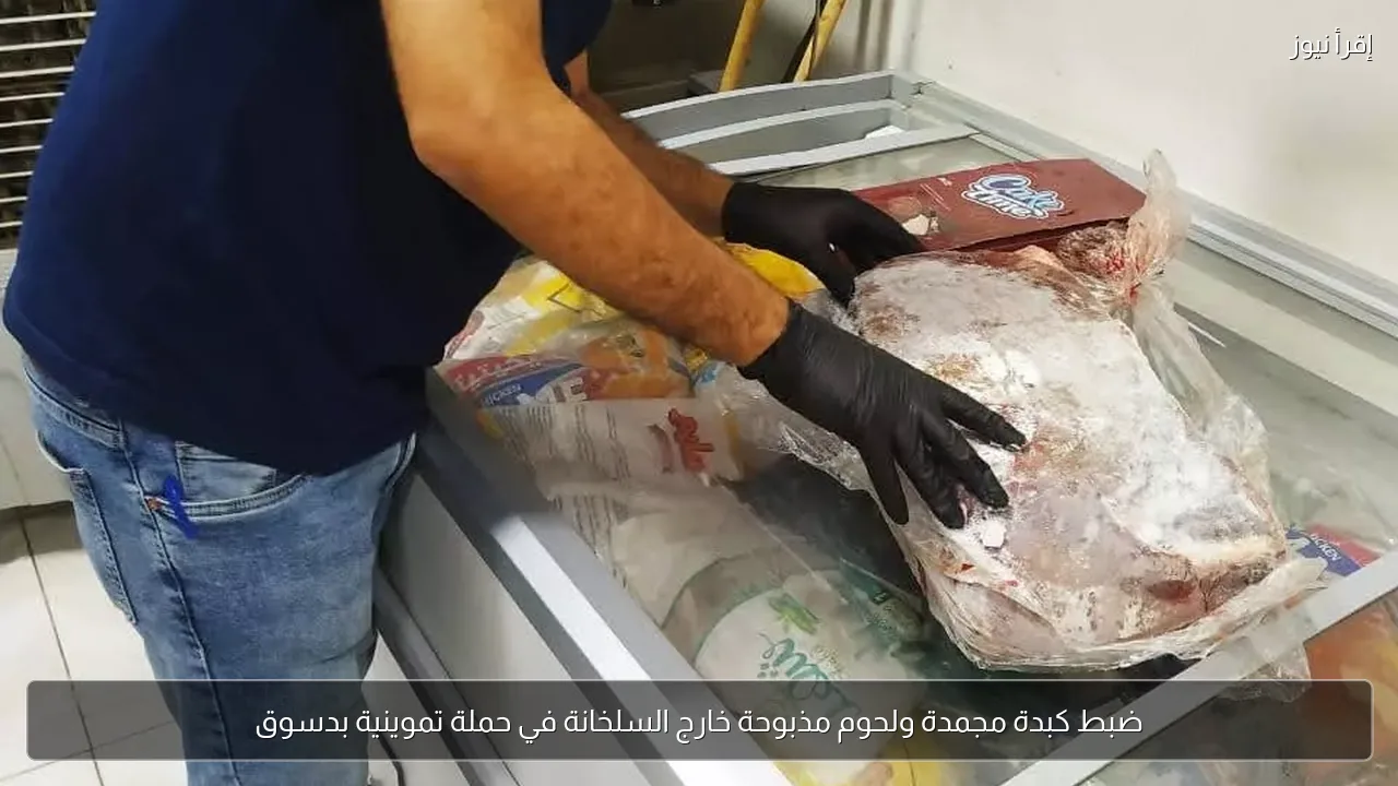 ضبط كبدة مجمدة ولحوم مذبوحة خارج السلخانة في حملة تموينية بدسوق