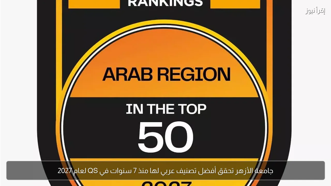 جامعة الأزهر تحقق أفضل تصنيف عربي لها منذ 7 سنوات في QS لعام 2027