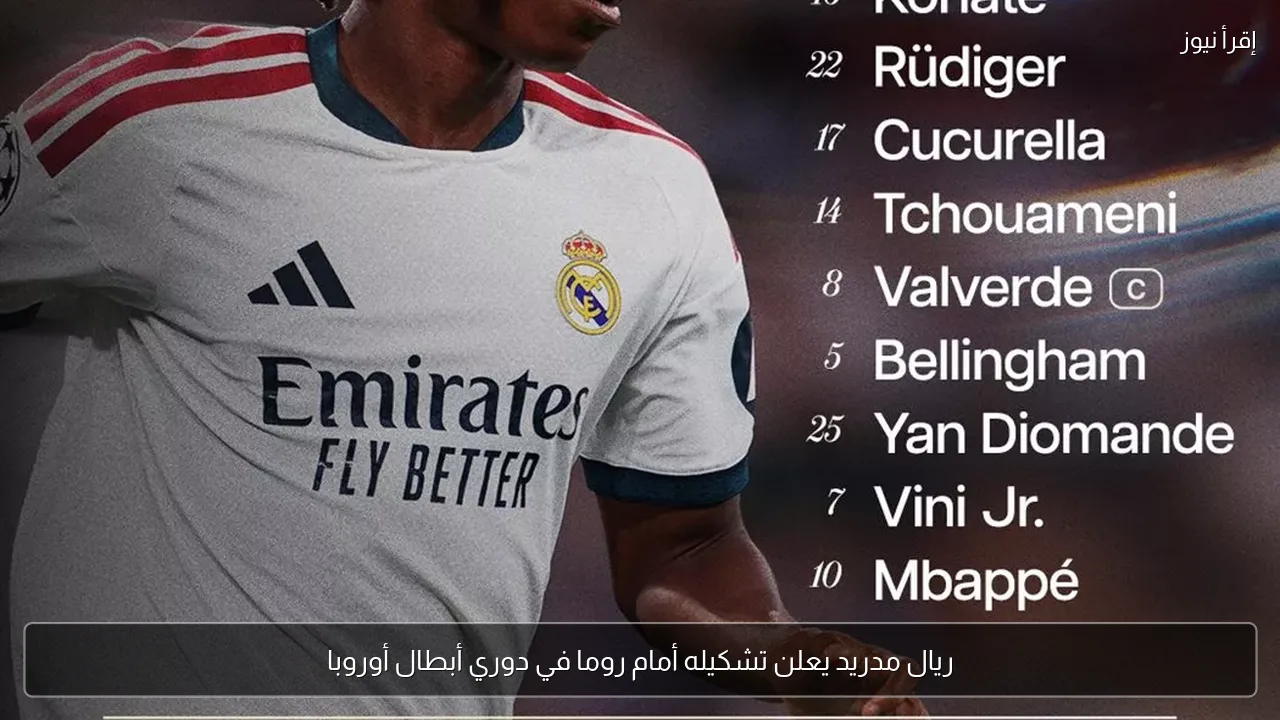 ريال مدريد يعلن تشكيله أمام روما في دوري أبطال أوروبا