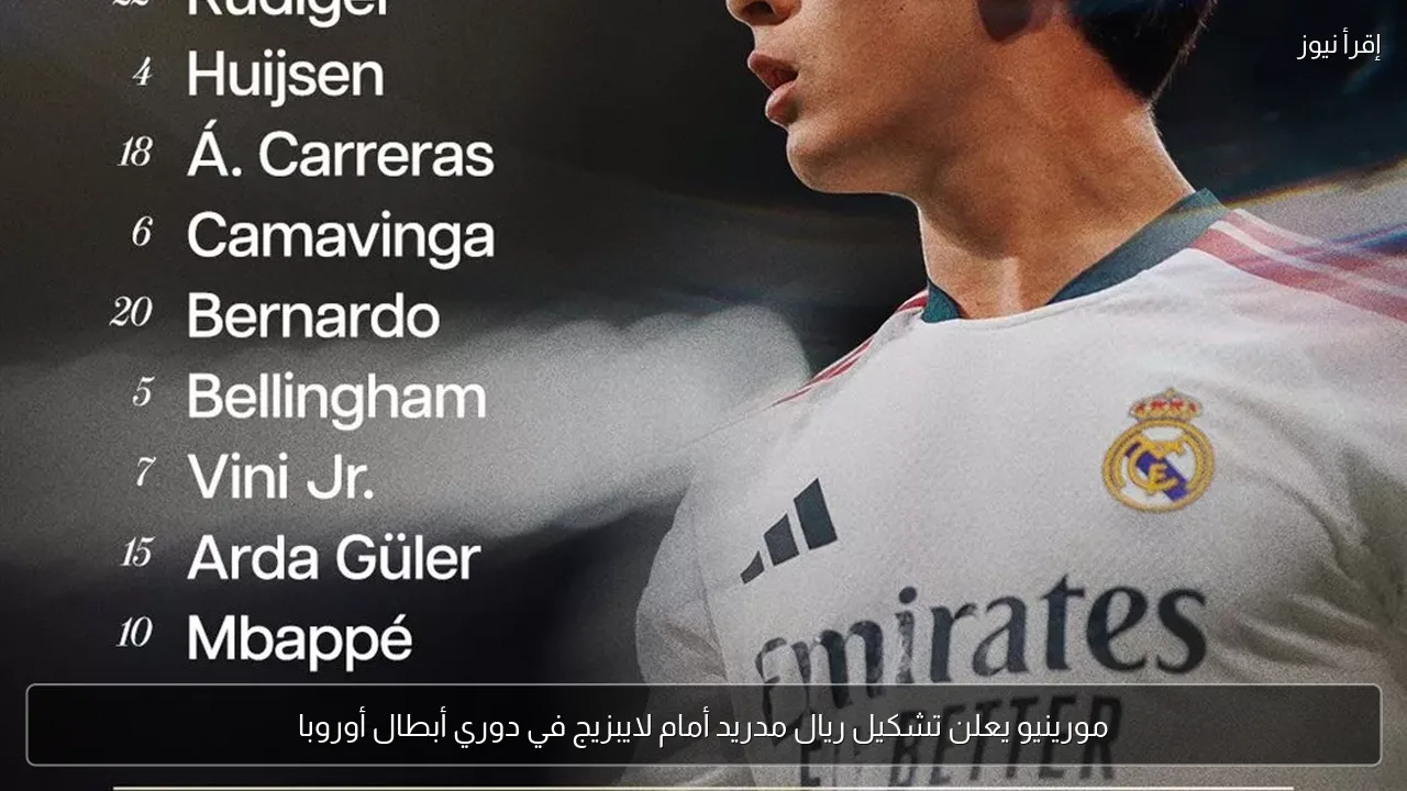 مورينيو يعلن تشكيل ريال مدريد أمام لايبزيج في دوري أبطال أوروبا