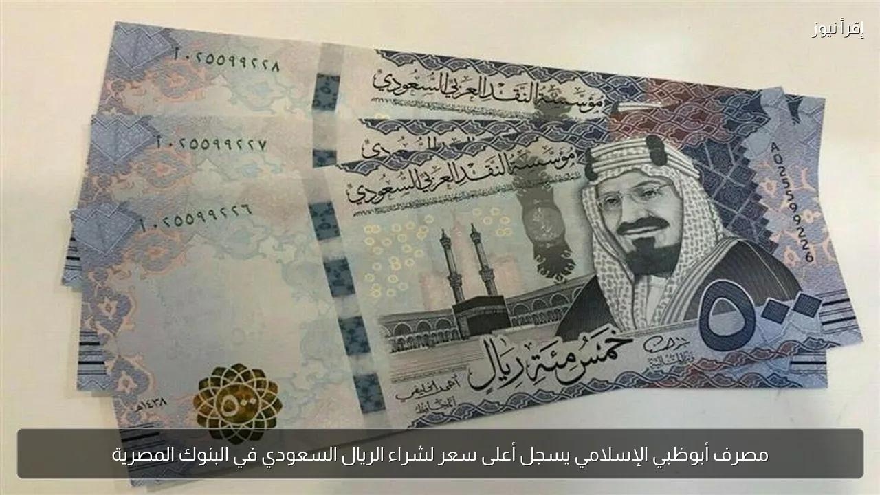 مصرف أبوظبي الإسلامي يسجل أعلى سعر لشراء الريال السعودي في البنوك المصرية