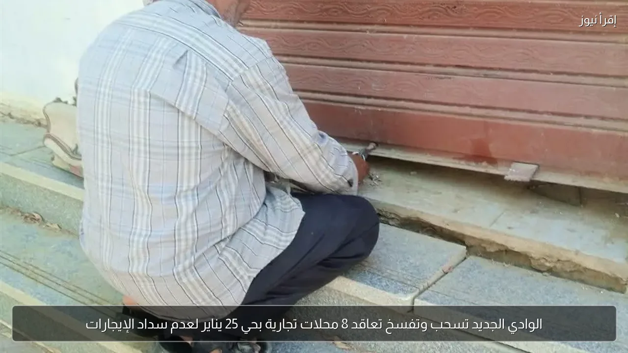 الوادي الجديد تسحب وتفسخ تعاقد 8 محلات تجارية بحي 25 يناير لعدم سداد الإيجارات