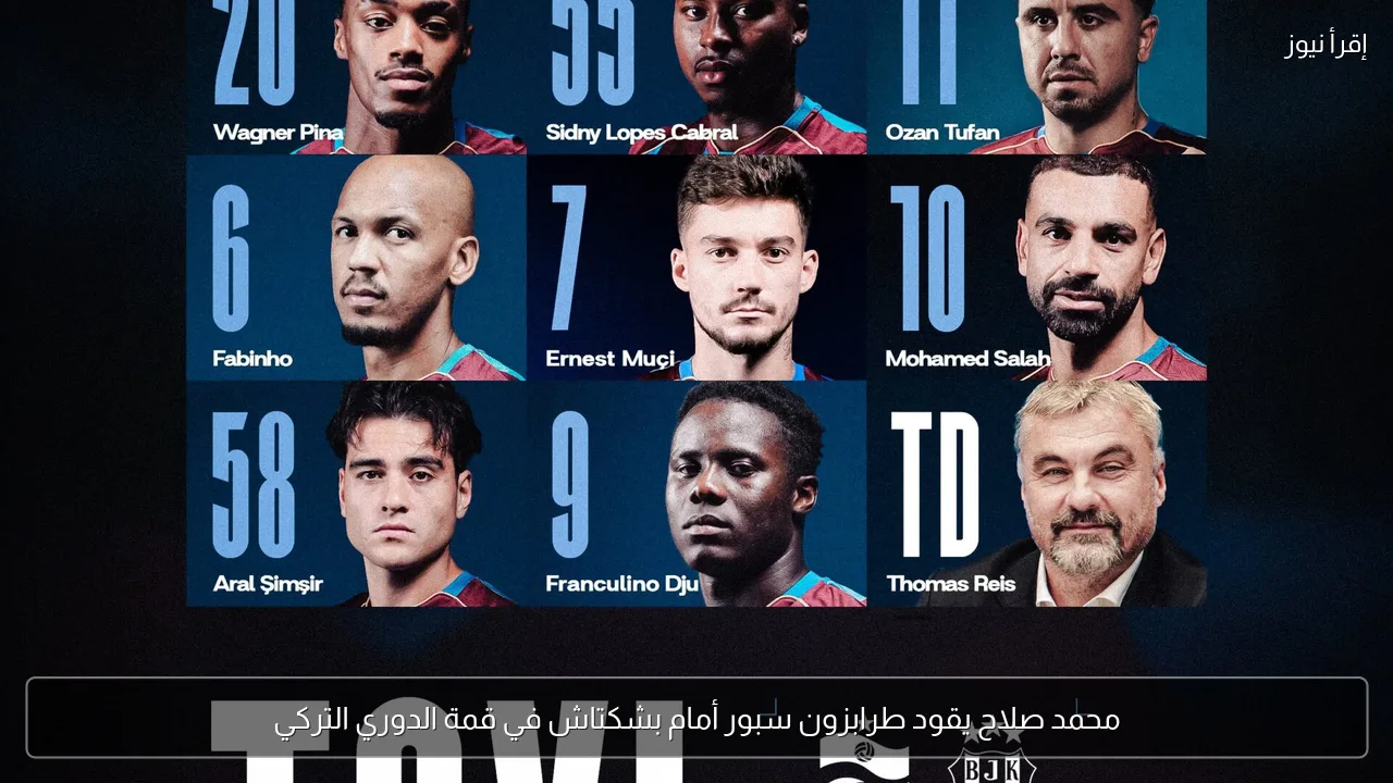محمد صلاح يقود طرابزون سبور أمام بشكتاش في قمة الدوري التركي