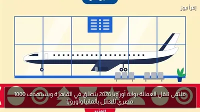 ملتقى تنقل العمالة بوابة أوروبا 2026 ينطلق في القاهرة ويستهدف 1000 مصري للعمل بألمانيا وأوروبا