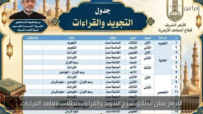الأزهر يعلن انطلاق شرح التجويد والقراءات لطلاب معاهد القراءات