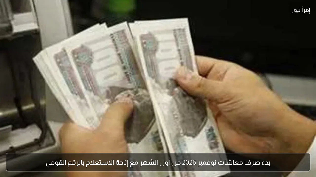 بدء صرف معاشات نوفمبر 2026 من أول الشهر مع إتاحة الاستعلام بالرقم القومي