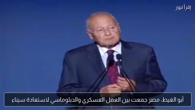 أبو الغيط: مصر جمعت بين العمل العسكري والدبلوماسي لاستعادة سيناء