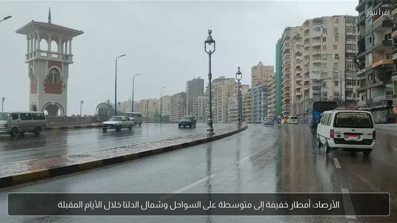 الأرصاد: أمطار خفيفة إلى متوسطة على السواحل وشمال الدلتا خلال الأيام المقبلة
