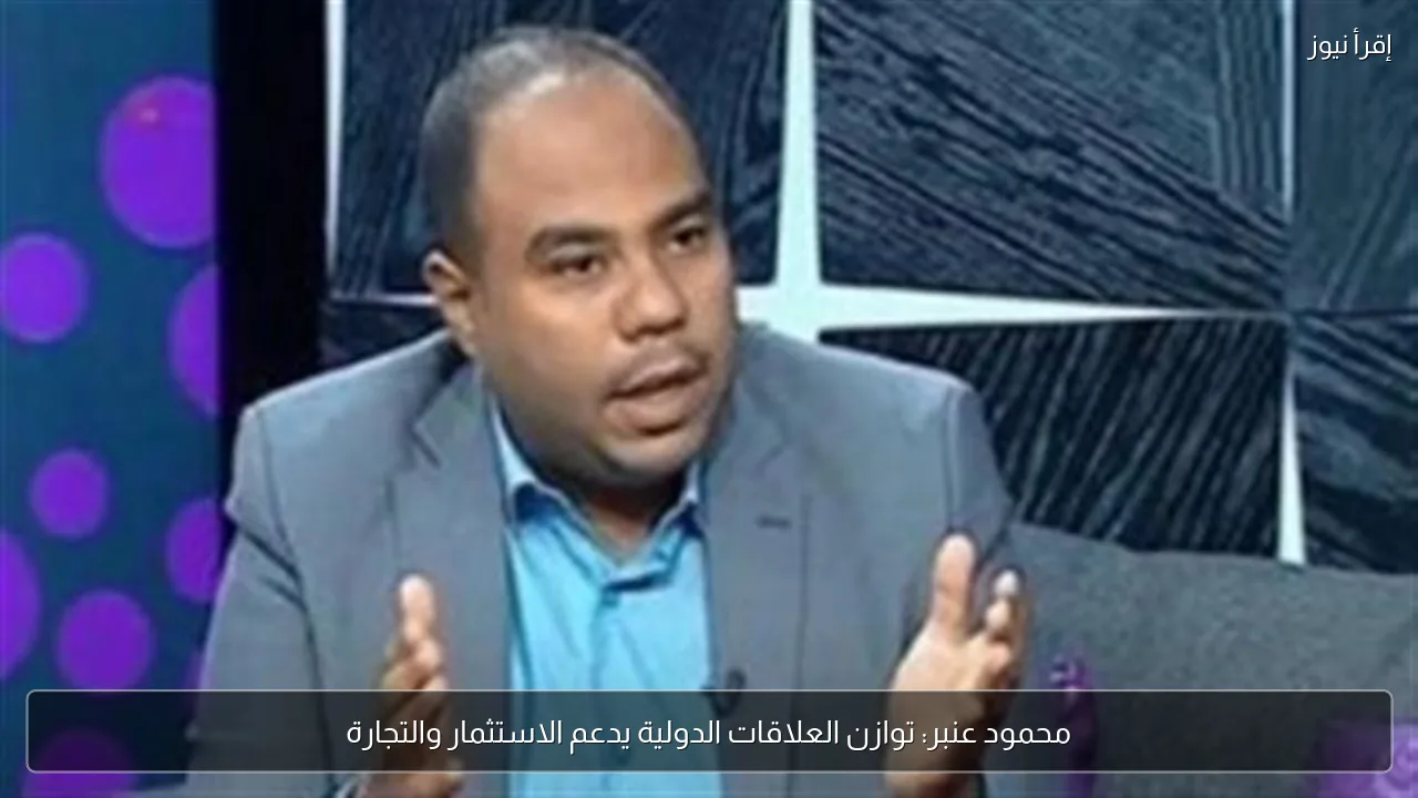 محمود عنبر: توازن العلاقات الدولية يدعم الاستثمار والتجارة