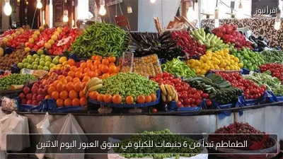 الطماطم تبدأ من 6 جنيهات للكيلو في سوق العبور اليوم الاثنين