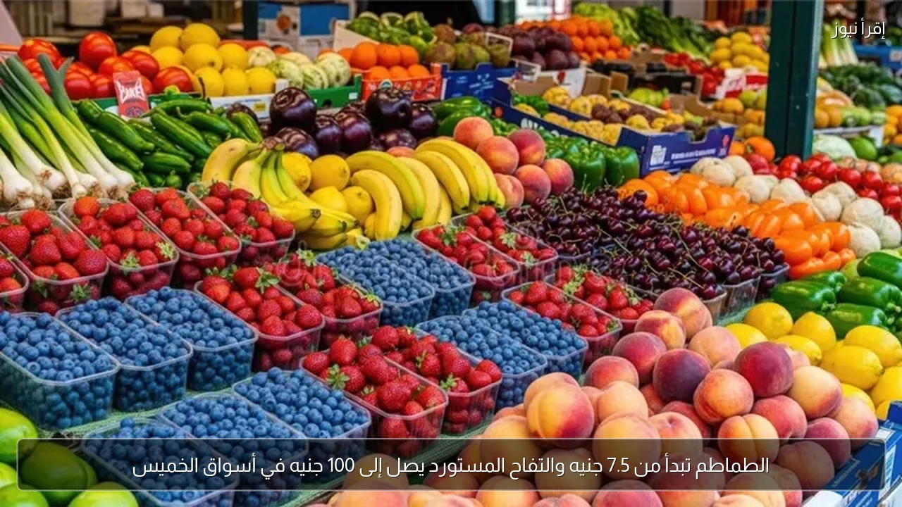 الطماطم تبدأ من 7.5 جنيه والتفاح المستورد يصل إلى 100 جنيه في أسواق الخميس