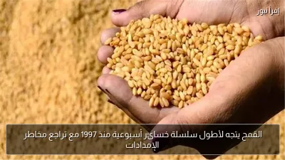 القمح يتجه لأطول سلسلة خسائر أسبوعية منذ 1997 مع تراجع مخاطر الإمدادات