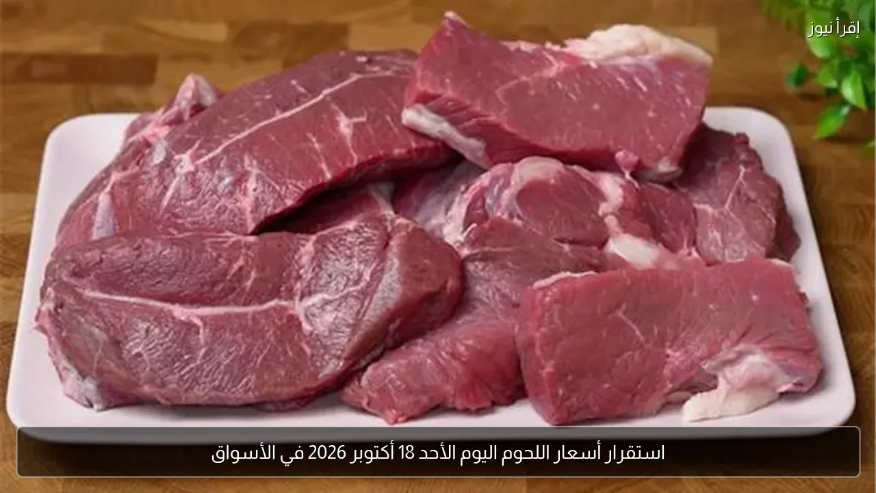 استقرار أسعار اللحوم اليوم الأحد 18 أكتوبر 2026 في الأسواق