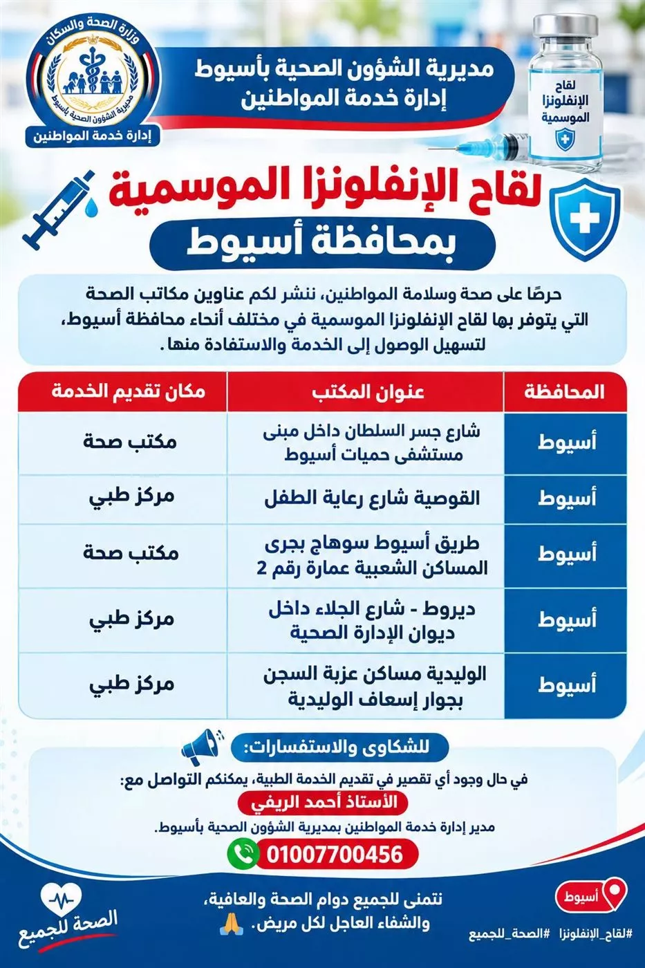 أماكن الحصول على لقاح الإنفلونزا الموسمية في مصر وأسعاره