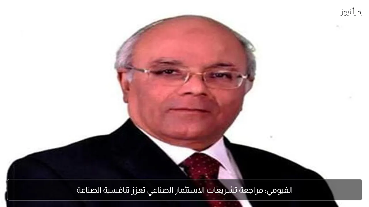 الفيومي: مراجعة تشريعات الاستثمار الصناعي تعزز تنافسية الصناعة