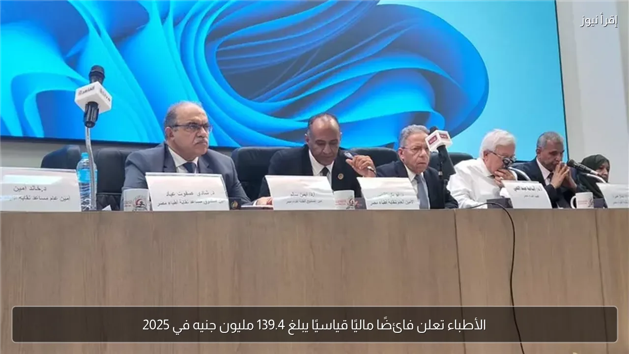 الأطباء تعلن فائضًا ماليًا قياسيًا يبلغ 139.4 مليون جنيه في 2025