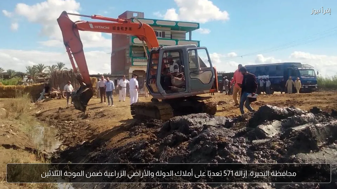 محافظة البحيرة: إزالة 571 تعديًا على أملاك الدولة والأراضي الزراعية ضمن الموجة الثلاثين