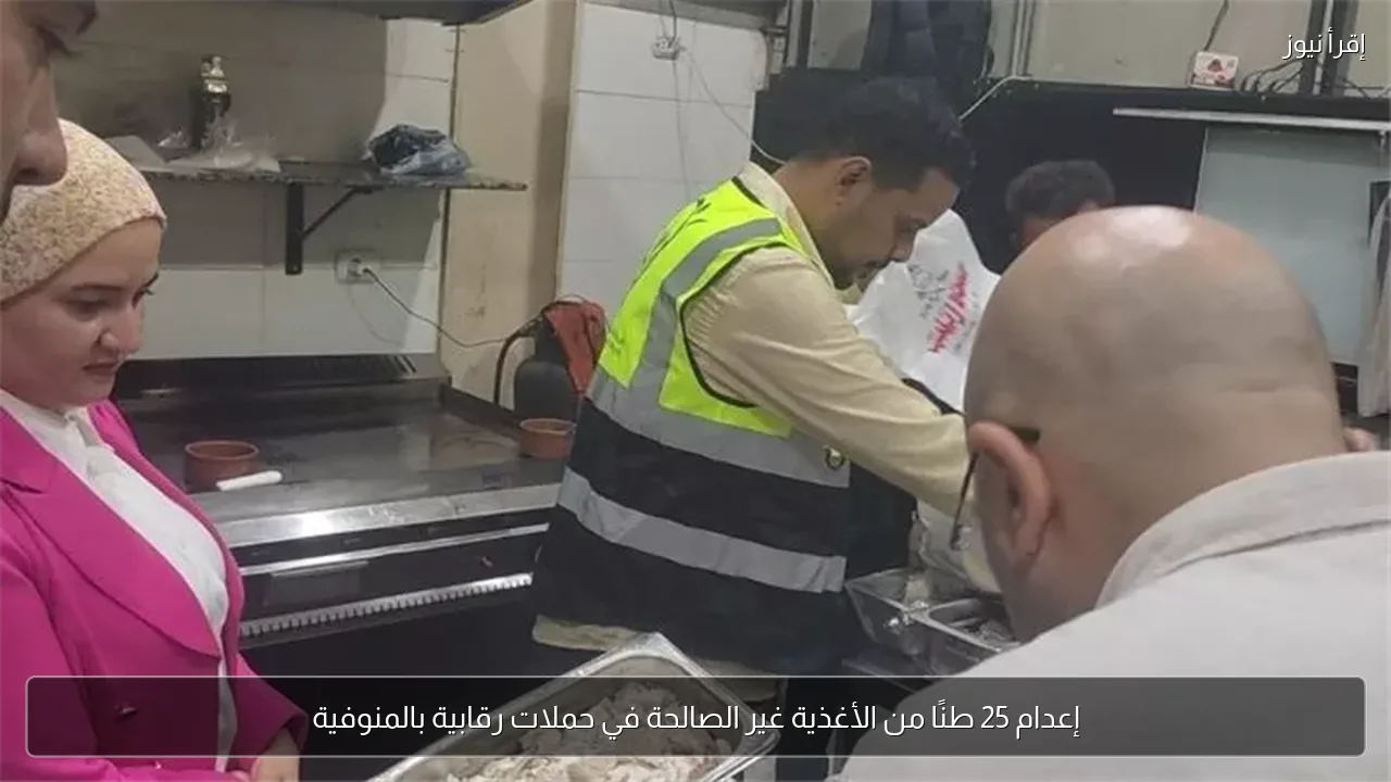 إعدام 25 طنًا من الأغذية غير الصالحة في حملات رقابية بالمنوفية