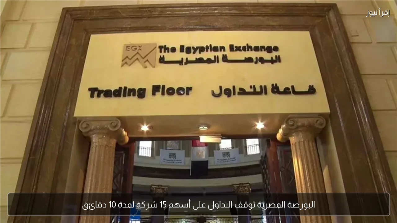البورصة المصرية توقف التداول على أسهم 15 شركة لمدة 10 دقائق
