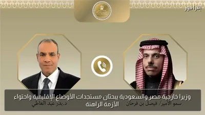 وزيرا خارجية مصر والسعودية يبحثان مستجدات الأوضاع الإقليمية واحتواء الأزمة الراهنة
