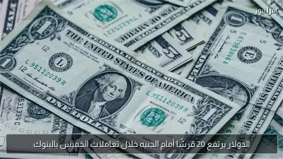 الدولار يرتفع 20 قرشًا أمام الجنيه خلال تعاملات الخميس بالبنوك