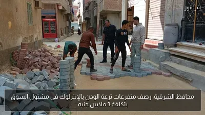 محافظ الشرقية: رصف متفرعات ترعة الودن بالإنترلوك في مشتول السوق بتكلفة 3 ملايين جنيه