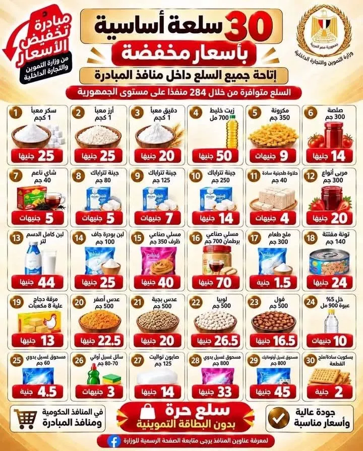 الأقصر تتوسع في طرح 30 سلعة مخفضة عبر 6 منافذ تموينية رئيسية