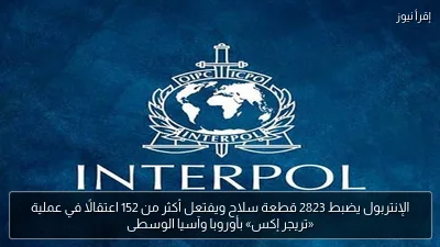 الإنتربول يضبط 2823 قطعة سلاح ويفتعل أكثر من 152 اعتقالًا في عملية «تريجر إكس» بأوروبا وآسيا الوسطى