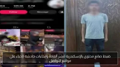ضبط صانع محتوى بالإسكندرية لنشر ألفاظ وإيحاءات خادشة للحياء على مواقع التواصل